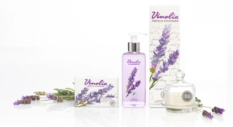 The Vinolia range of personal care luxuries for soft and fragranced skin.